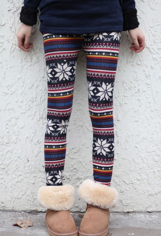 Knitted Colorful Crystal Pattern Leggings Tights Pants Dry Acrylic ...