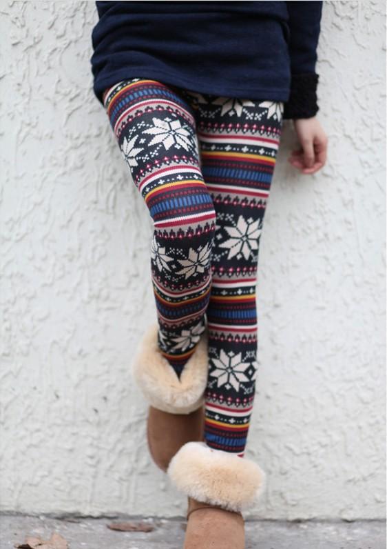 Knitted Colorful Crystal Pattern Leggings Tights Pants Dry Acrylic ...
